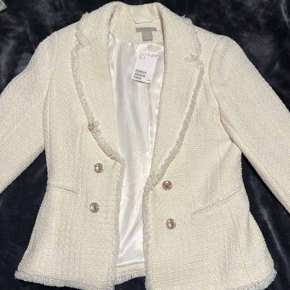 H&M Jackets & Coats Brand New Hm Cream Blazer Poshmark